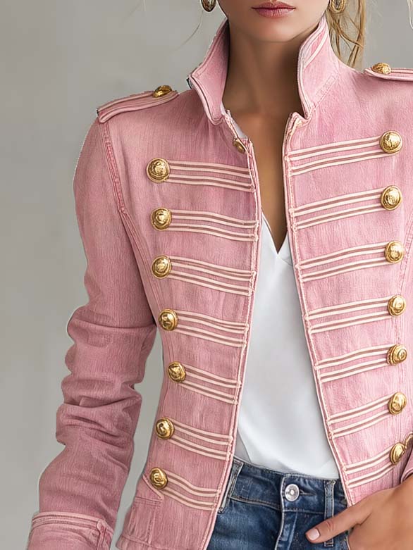 Marion | Chaqueta vaquera de estilo militar con botones dorados