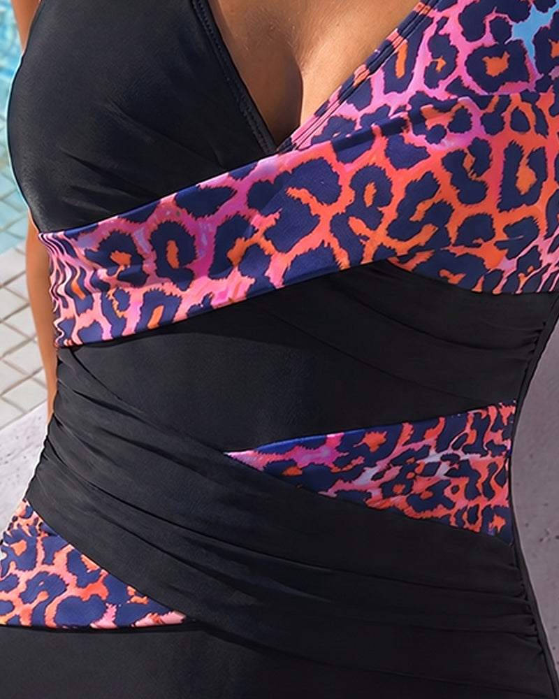 LEO™ | Bañador de Una Pieza Vacaciones Impreso Leopardo