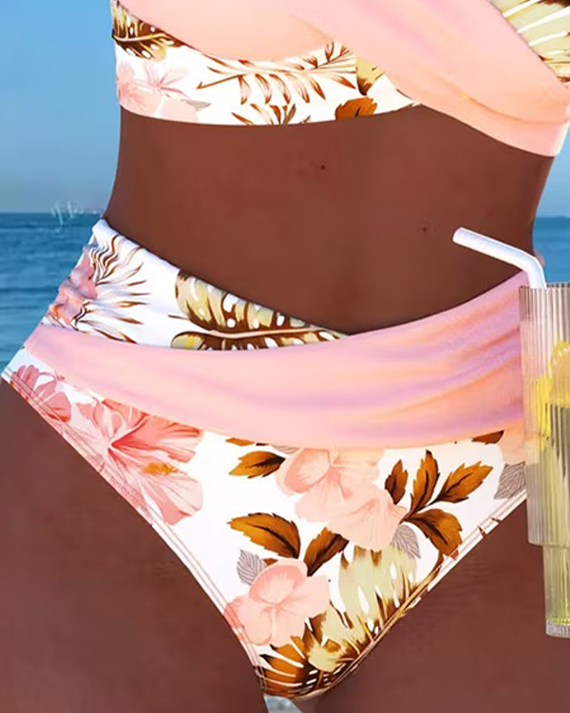 ÁNGELA™ | Bikini de dos piezas con estampado floral y contraste