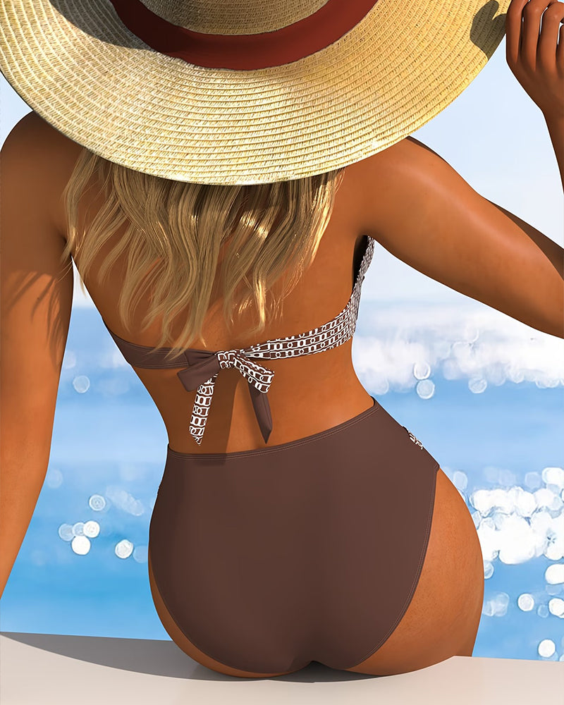 GEMMA™ | Bikini Halter a Rayas de Colores