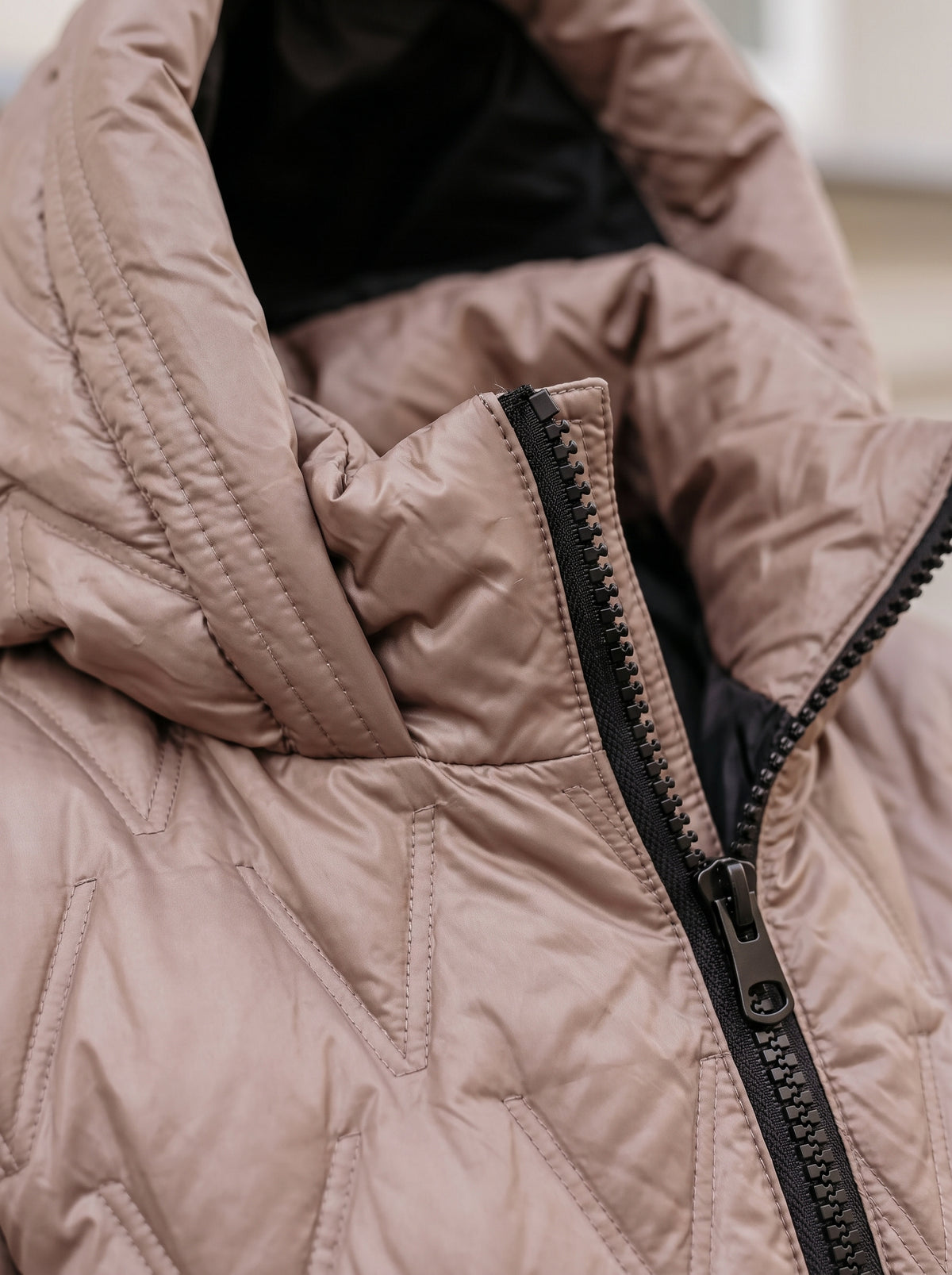 Eline | Chaqueta acolchada brillante con capucha
