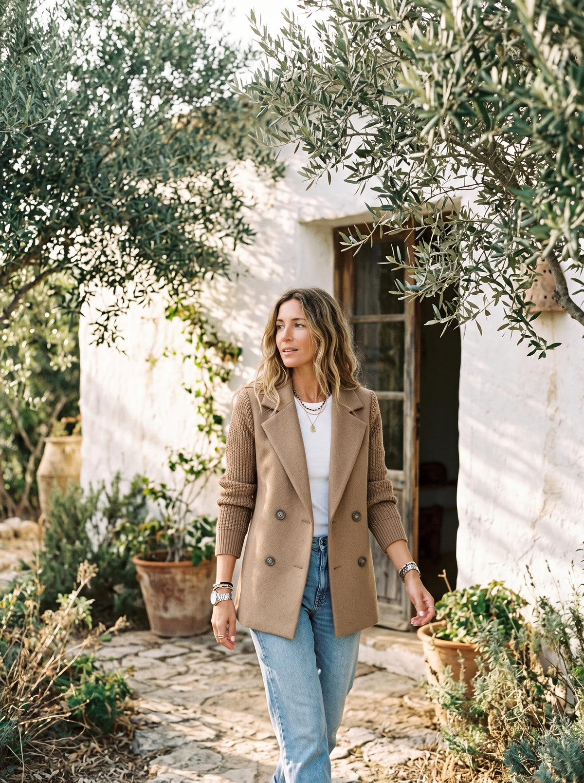 Carla | Blazer elegante con mangas de punto