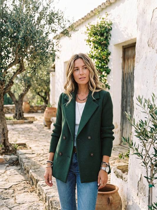 Carla | Blazer elegante con mangas de punto