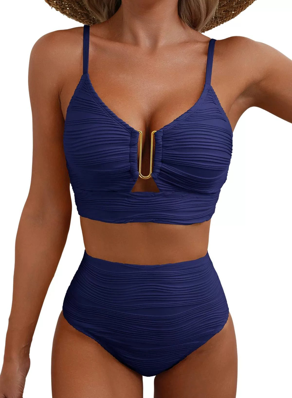 SIRENA |Conjunto de Bikini de Cintura Alta Golden U-Link