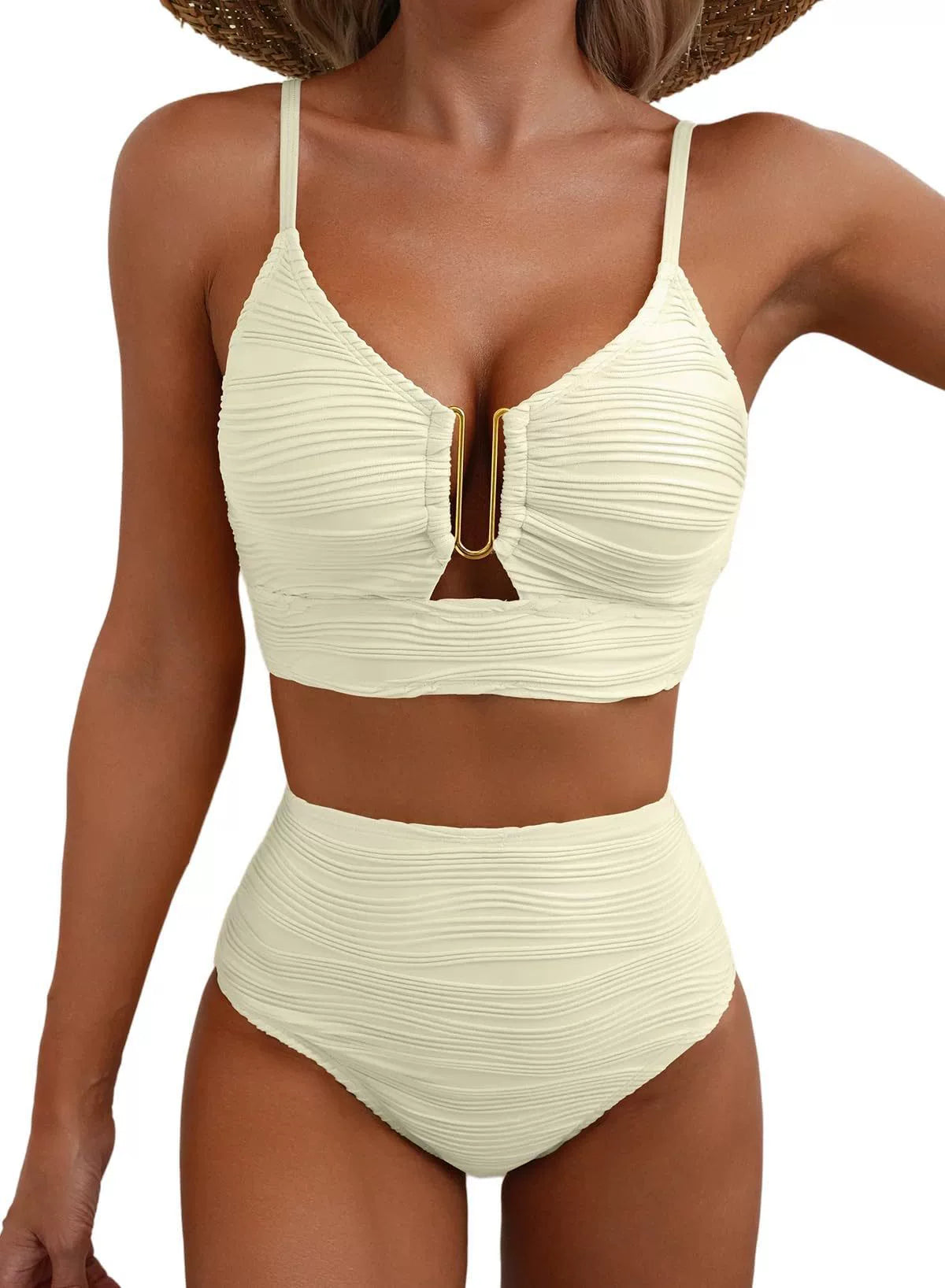 SIRENA |Conjunto de Bikini de Cintura Alta Golden U-Link