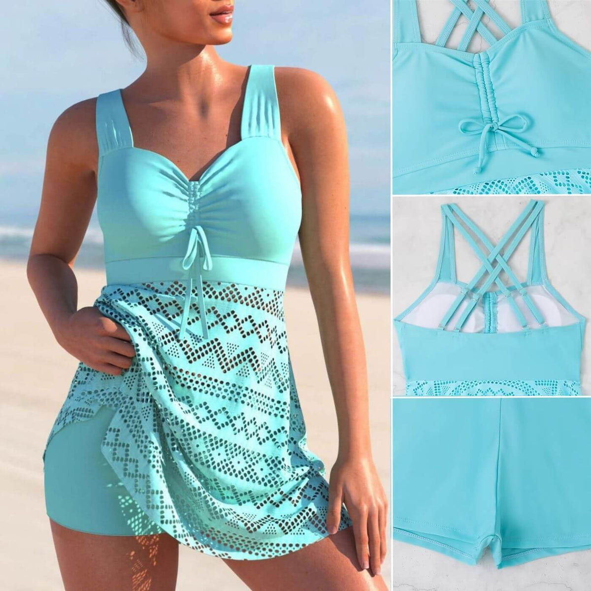 Grace™ | Vestido de baño tankini fruncido
