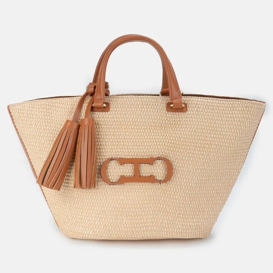 Alicia | Bolso Shopper Trenzado de Hombro Mujer Borlas