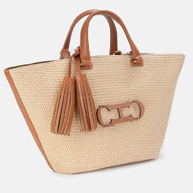 Alicia | Bolso Shopper Trenzado de Hombro Mujer Borlas