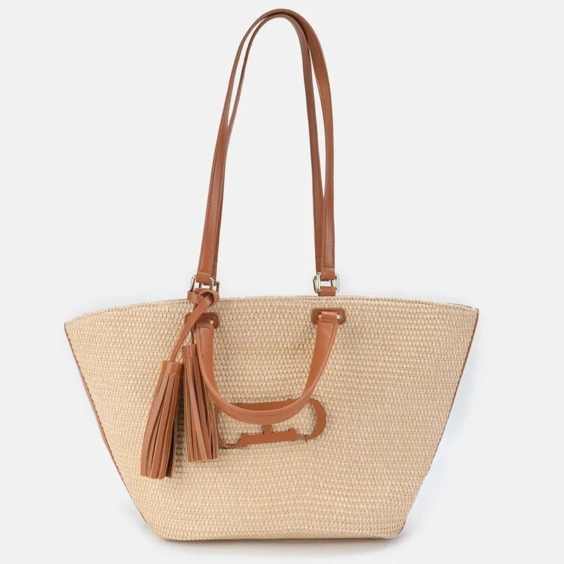 Alicia | Bolso Shopper Trenzado de Hombro Mujer Borlas
