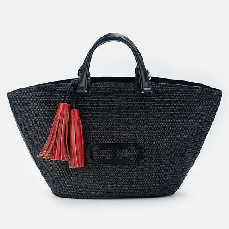 Alicia | Bolso Shopper Trenzado de Hombro Mujer Borlas
