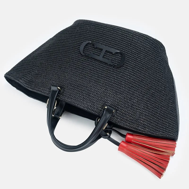 Alicia | Bolso Shopper Trenzado de Hombro Mujer Borlas