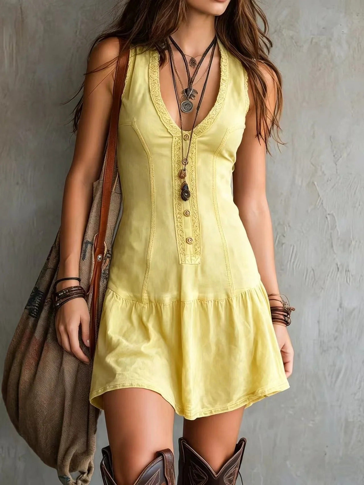 Rocío | Minivestido Bohemio sin mangas